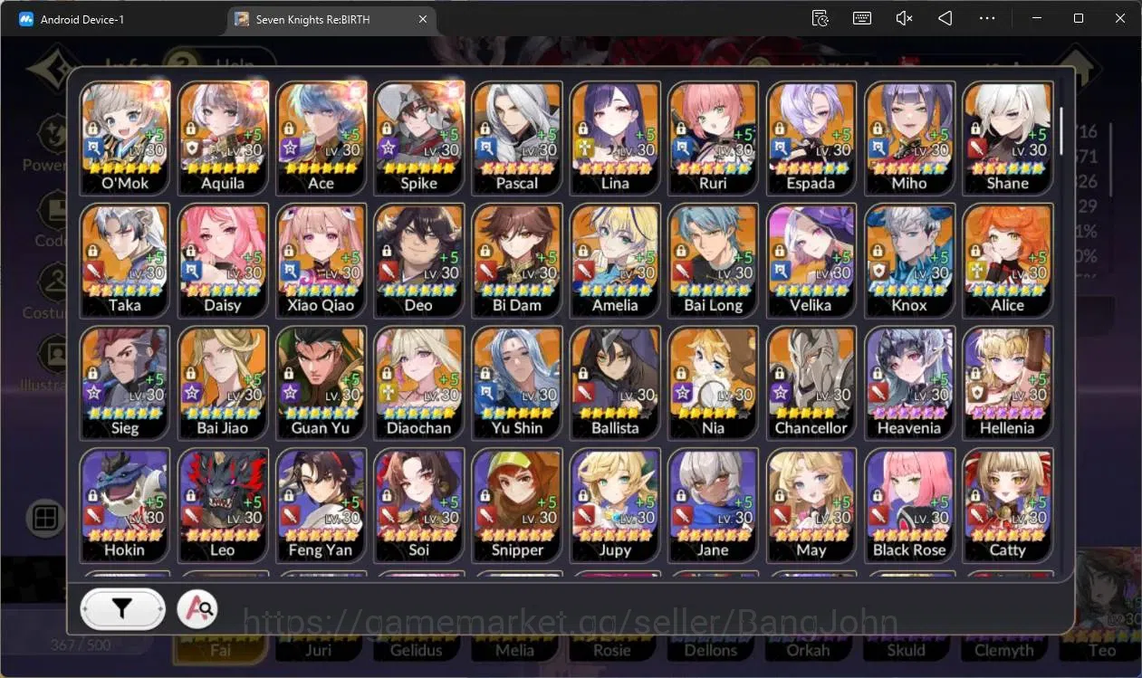 Seven Knights Re:Birth Accounts Global |5 EX7(Fai TC1,Juri TC 1,Gelidus TC1,Melia, image 3