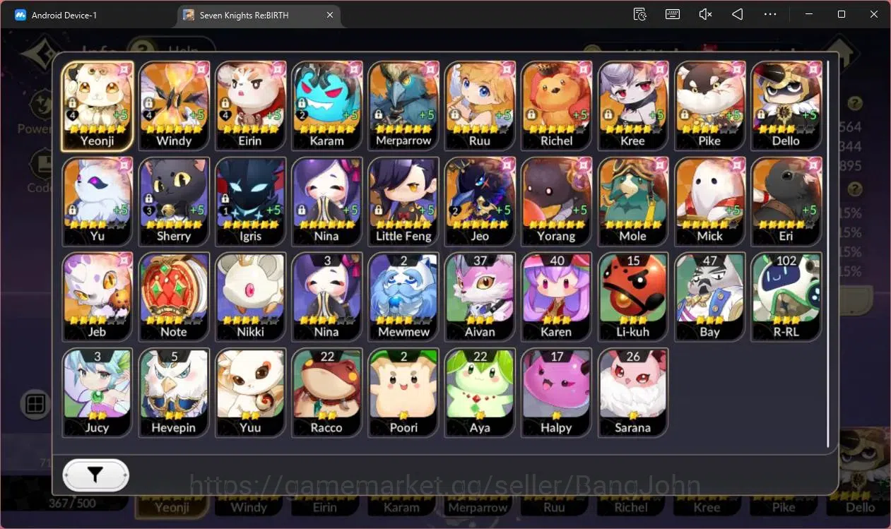 Seven Knights Re:Birth Accounts Global |5 EX7(Fai TC1,Juri TC 1,Gelidus TC1,Melia, image 4