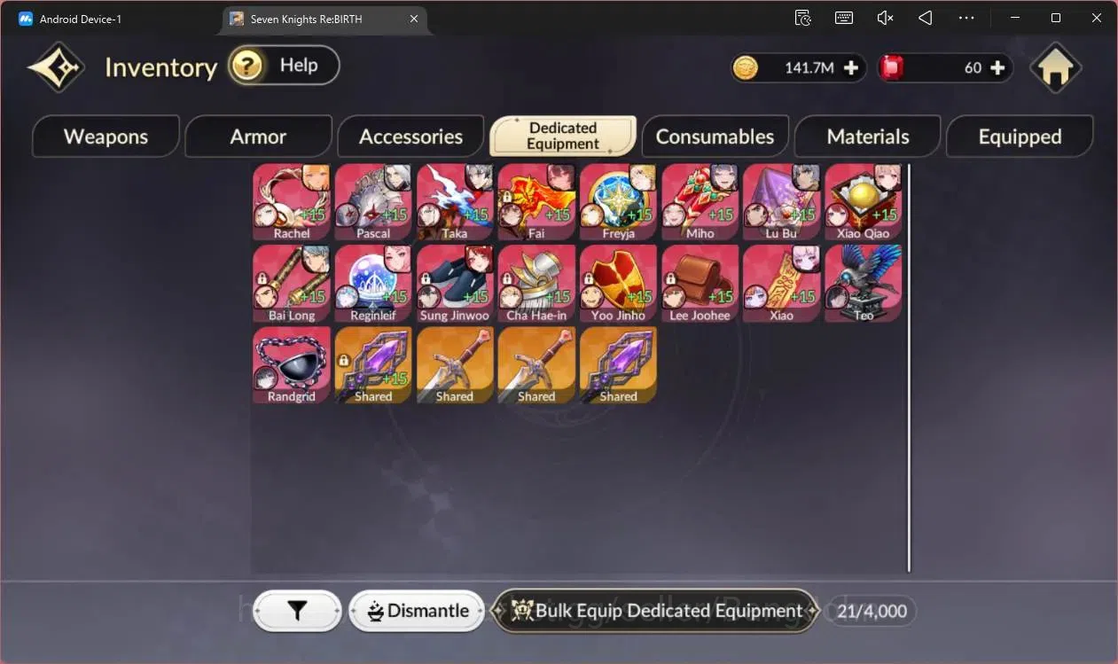 Seven Knights Re:Birth Accounts Global |5 EX7(Fai TC1,Juri TC 1,Gelidus TC1,Melia, image 9