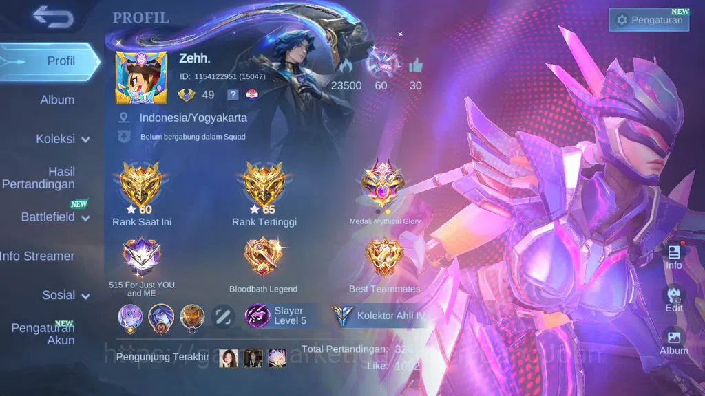 Mobile Legends: Bang Bang Accounts Global|hero 106,skin 130, LB karrie,LBorn(TG,Famnn image 1