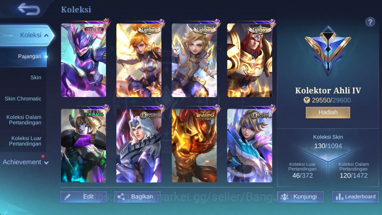 Mobile Legends: Bang Bang Accounts Global|hero 106,skin 130, LB karrie,LBorn(TG,Famnn image 12