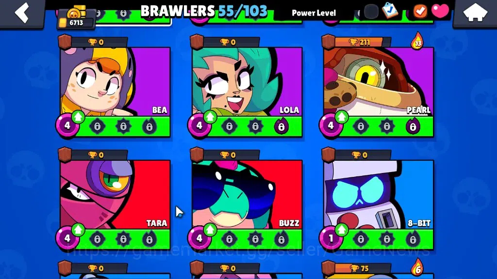 Brawl Stars Accounts 6713 Trophy|10k Bling|55Brawler 6Max|FullBuffies B image 12