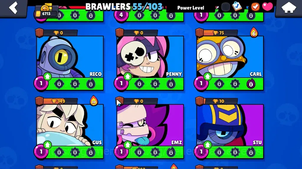 Brawl Stars Accounts 6713 Trophy|10k Bling|55Brawler 6Max|FullBuffies B image 13