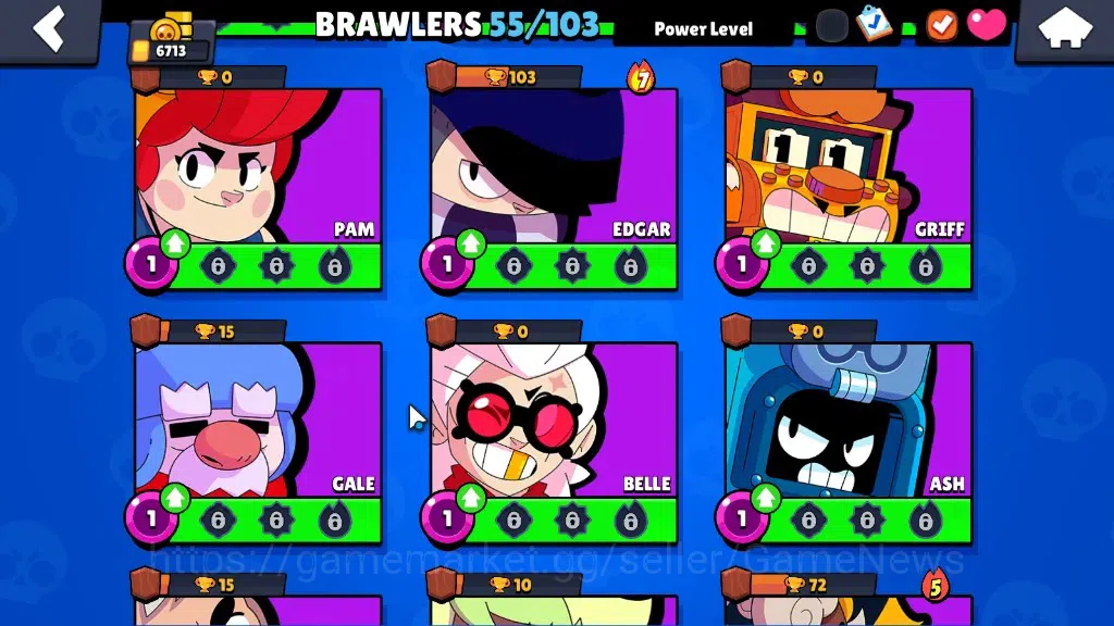 Brawl Stars Accounts 6713 Trophy|10k Bling|55Brawler 6Max|FullBuffies B image 14