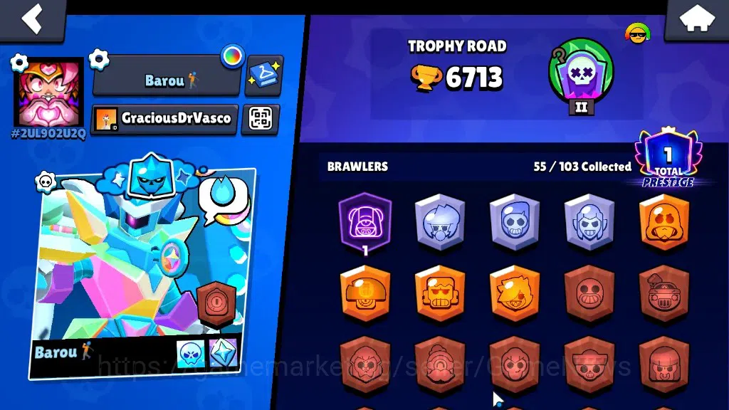 Brawl Stars Accounts 6713 Trophy|10k Bling|55Brawler 6Max|FullBuffies B image 2