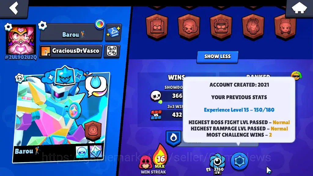 Brawl Stars Accounts 6713 Trophy|10k Bling|55Brawler 6Max|FullBuffies B image 3