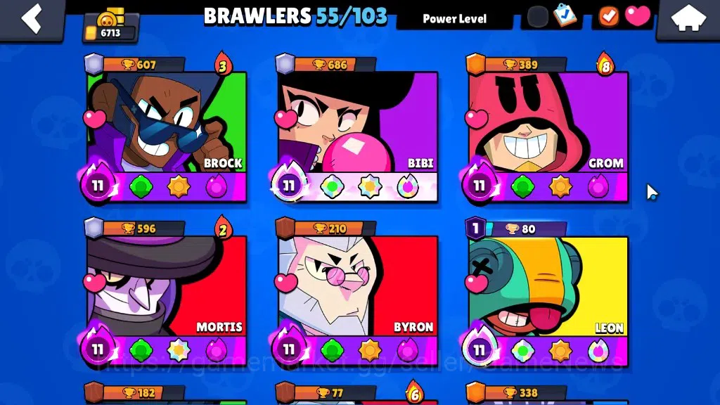 Brawl Stars Accounts 6713 Trophy|10k Bling|55Brawler 6Max|FullBuffies B image 8