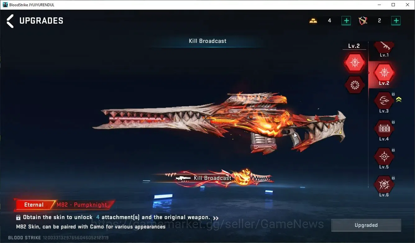 Blood Strike Accounts Asia|ETERNAL Lv2 M82-PumpkinKnight+MELEE SCYTHE Lu image 6
