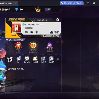 Free Fire Accounts Indonesia | 1 Evo (Scar Megalodon Alpha Lv.7)| M1887- Aqua Burst| BackPack Electrify Bunny, More | Check
