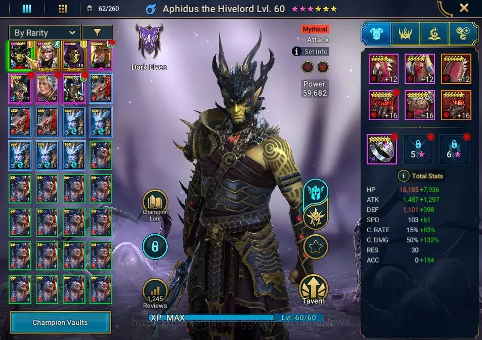 Raid: Shadow Legends Accounts Lv 38|634K Power|1 Mythical(Aphidus)|7 Legend(Senn image 3