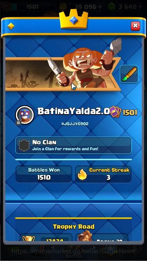 Clash Royale Accounts Lv 1501|Trophy 12424|KTL 15|Card 121|5 Max|2 Hero image 2