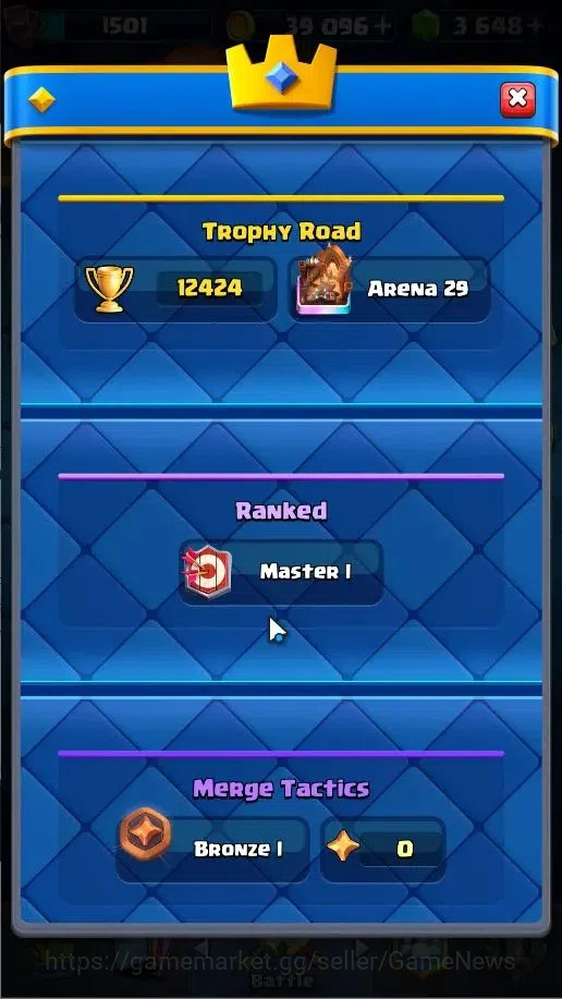 Clash Royale Accounts Lv 1501|Trophy 12424|KTL 15|Card 121|5 Max|2 Hero image 3