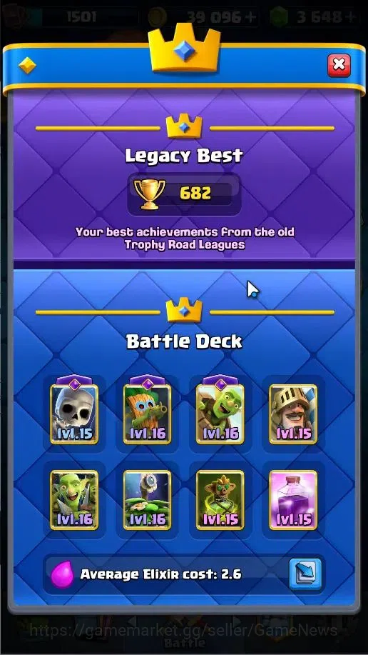 Clash Royale Accounts Lv 1501|Trophy 12424|KTL 15|Card 121|5 Max|2 Hero image 6
