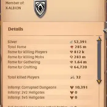 Albion Online High-End ASIA|285M Total Fame|5 WP Lv 100 [4 Nature Stf Tre image 1