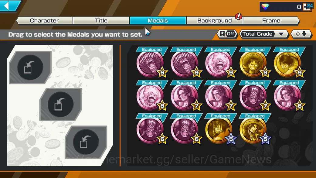 One Piece Bounty Rush Accounts Starter Global|5 EX|BP Kuzan,T5E St. Saturn,TFE Marshal D. Teach,G5 Monkey D. Luffy,KOP Gol 3