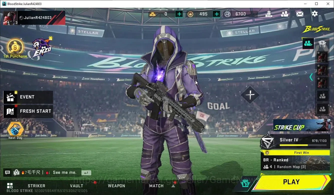 Blood Strike Accounts ASIA|ULTRA KRAKEN-Purple Lightning | EVO M1887-Des image 1