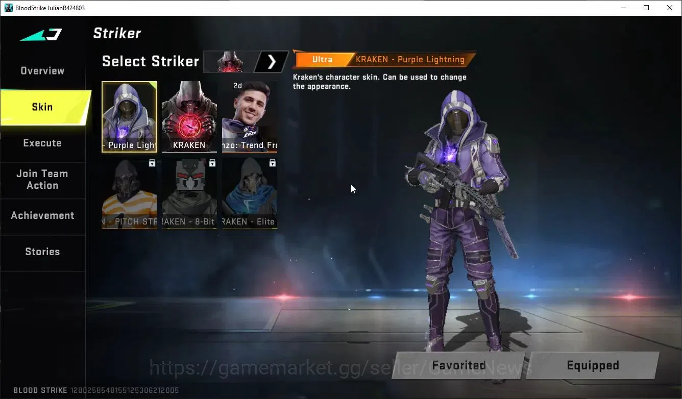 Blood Strike Accounts ASIA|ULTRA KRAKEN-Purple Lightning | EVO M1887-Des image 3