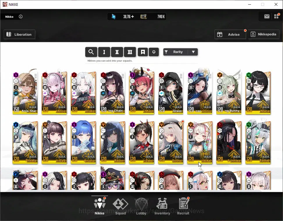 Goddess of Victory: Nikke Accounts Global|23SSR|SyncLV120|Gem38k|(Collab EVE,Raven),A image 4