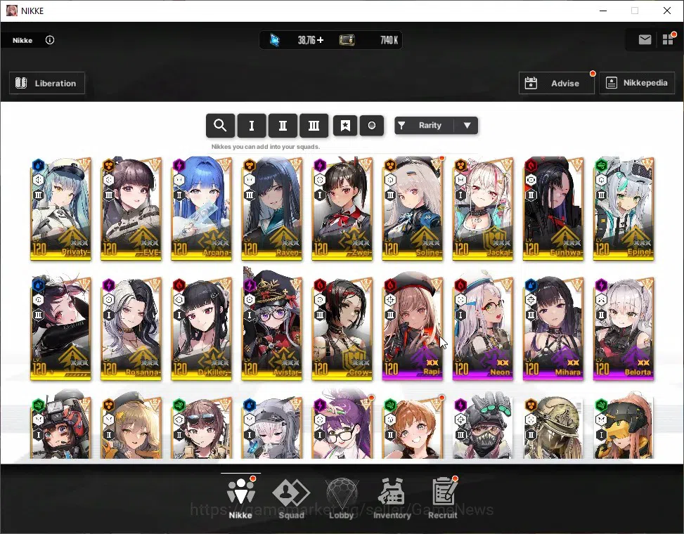 Goddess of Victory: Nikke Accounts Global|23SSR|SyncLV120|Gem38k|(Collab EVE,Raven),A image 5