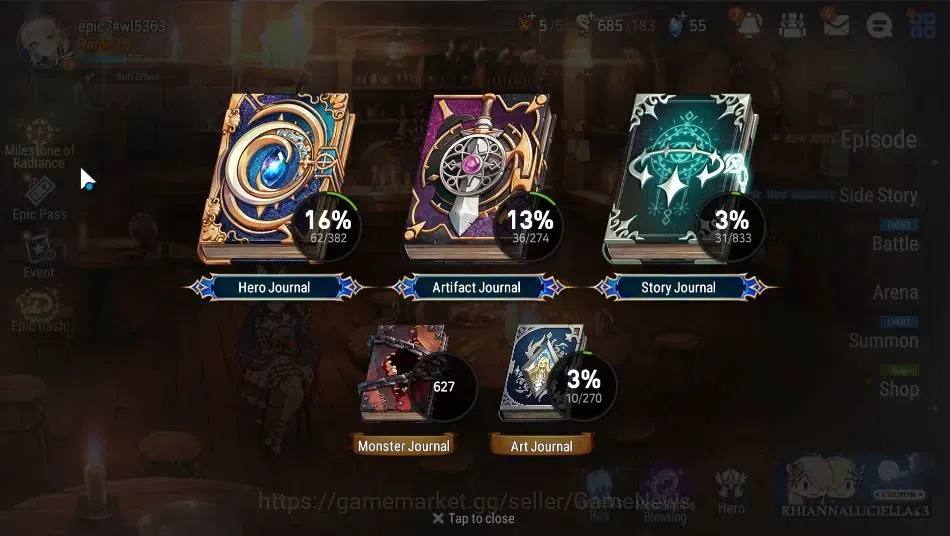 Epic Seven Accounts GLOBAL Unverif|New Era|2 ML (Rhiana&Luciel,Dark Co image 3