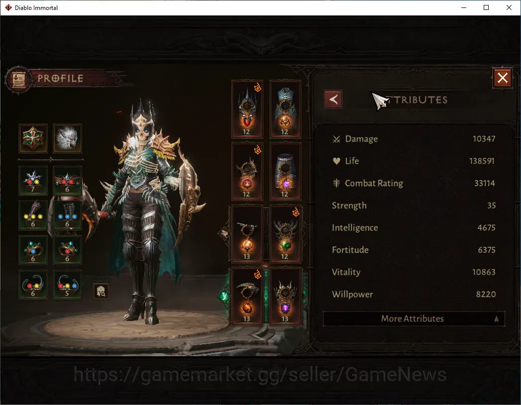 Diablo Immortal Accounts SEA - verathiel|Lv60(543)|Necromancer|33K CR|Reso  image 4