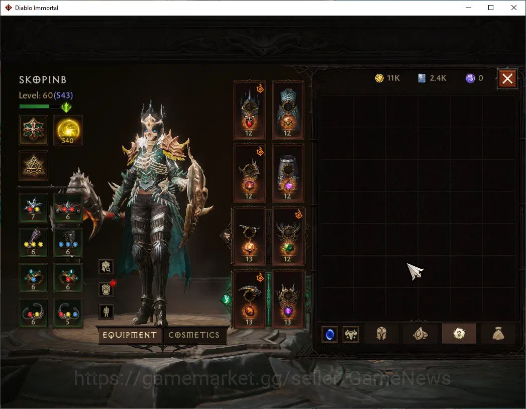 Diablo Immortal Accounts SEA - verathiel|Lv60(543)|Necromancer|33K CR|Reso  image 7