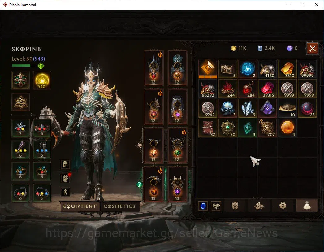 Diablo Immortal Accounts SEA - verathiel|Lv60(543)|Necromancer|33K CR|Reso  image 8