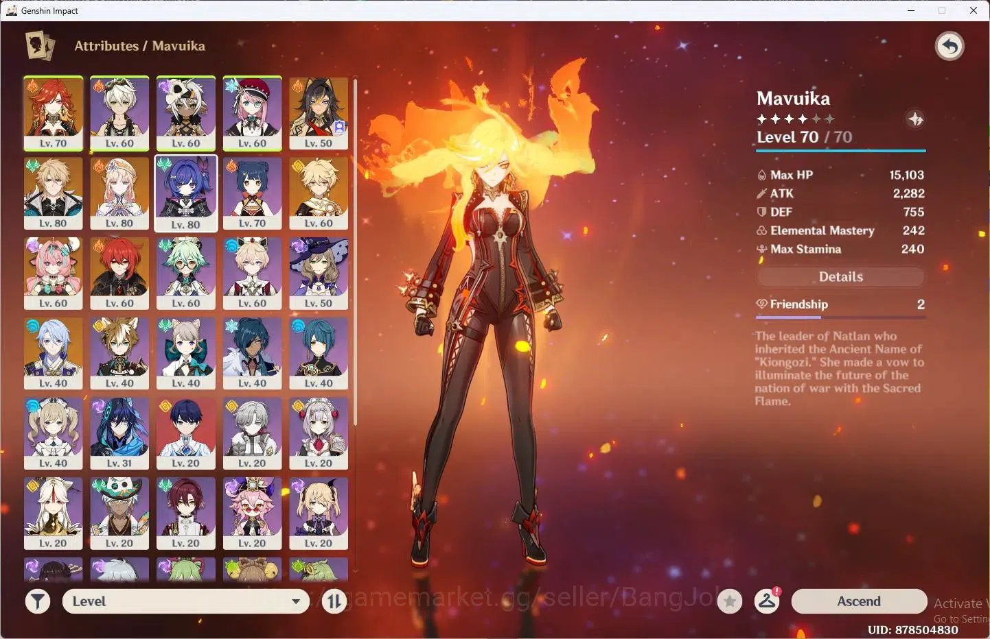 Genshin Impact Accounts ASIA | AR 53|5 Limit|Mavuika,Nicole,Varka,Verasa,K image 2