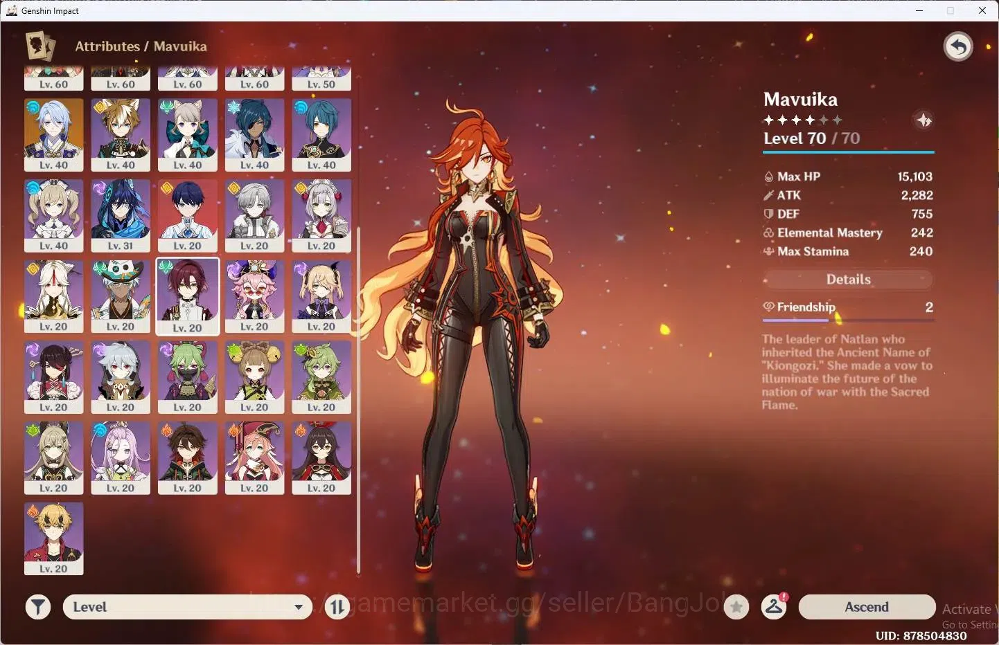 Genshin Impact Accounts ASIA | AR 53|5 Limit|Mavuika,Nicole,Varka,Verasa,K image 3