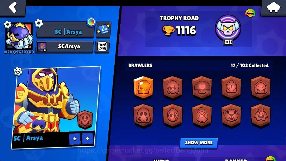 Brawl Stars Accounts Global | 1116 Thropy|17 Brawlers|3 Max+Hypercharge image 2