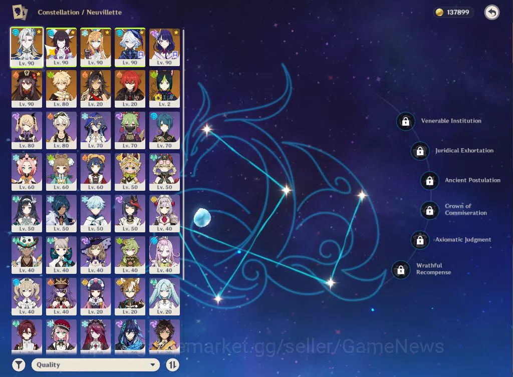 Genshin Impact Accounts ASIA|AR57|6Limited+1(*5Weapon)|Neuvillette+sign,Fu image 3
