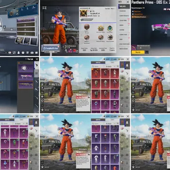 PUBG Mobile Accounts #44 | Lv 63 - 87 Set | Mk14 Gilded Galaxy lv3 | DBS Panthera Prime lv2 | 3 Lab | Son Goku Set | Rename