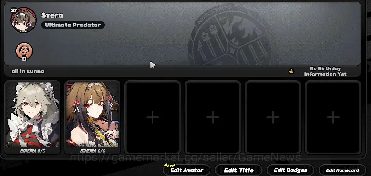Zenless Zone Zero Accounts Starter ASIA|IK 37|S1 CH4|1,7K Chrome|1 Limited (Ye ShunGuang)+Sign|1 STD [Rina]|2S BangBo|MC 4