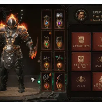 Diablo Immortal Accounts Others EU - The Butcher|60 (916) Barbarian - Gladiator| CR 46487|Reso 510|Inverno 5|Varog Lv.30