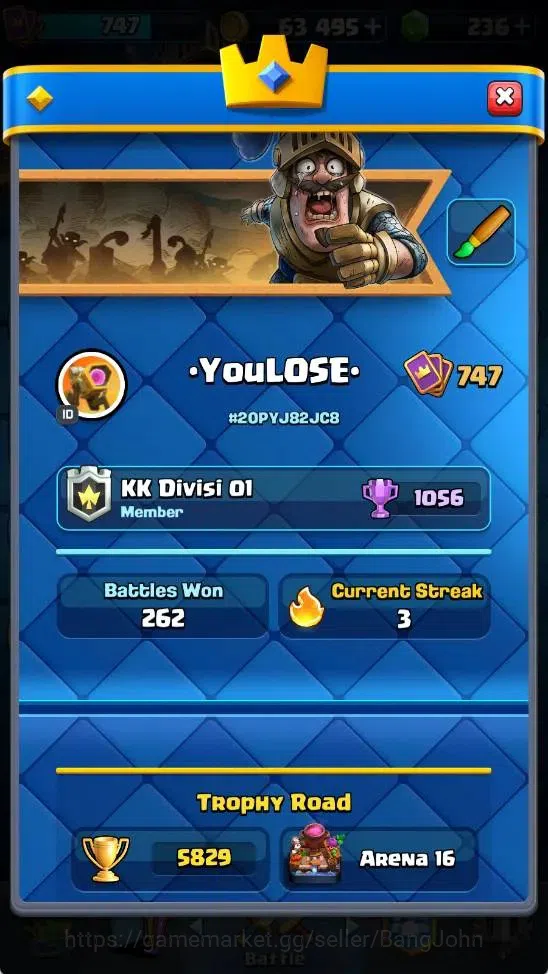 Clash Royale Accounts Mobile |KTL 11|Trophy 5829|1 Hero|7 Evo|1 Champ Ca image 2