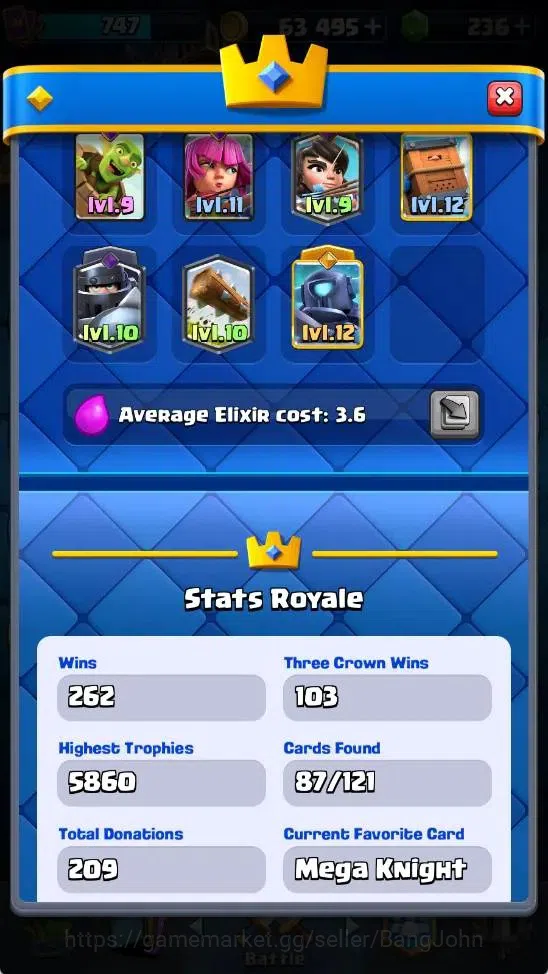 Clash Royale Accounts Mobile |KTL 11|Trophy 5829|1 Hero|7 Evo|1 Champ Ca image 3