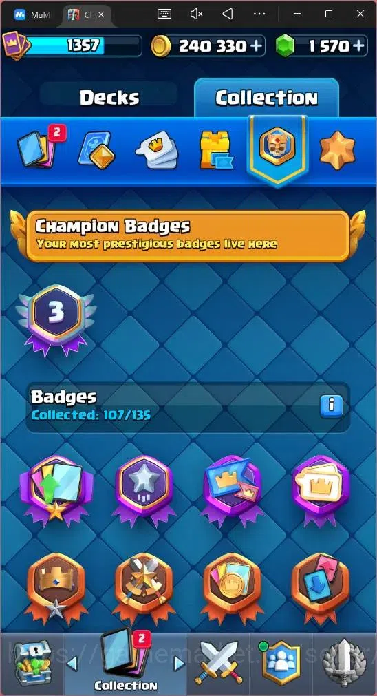 Clash Royale Accounts Global |CL 1357|KTL 13|Trophy 8734|120 Card|3 L15| image 17