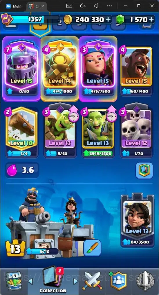 Clash Royale Accounts Global |CL 1357|KTL 13|Trophy 8734|120 Card|3 L15| image 6