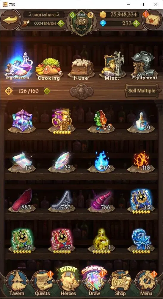 The Seven Deadly Sins: Grand Cross Accounts Endgame Global|4,076,714 Power | 233 Diamonds | Collab: Shion, Rimuru, Milim 5