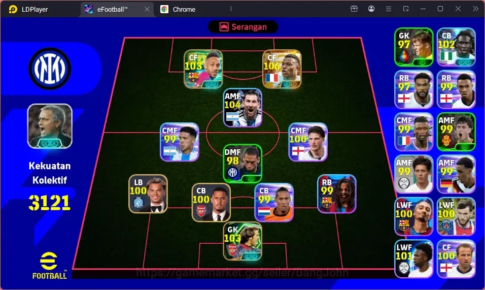 eFootball Accounts Meta Player Android|PW 3121|Big T Mbappe,ShwT Messi,ShwT Bassey,Epic Aubameyang,Epic Seaman|CheckSS 1
