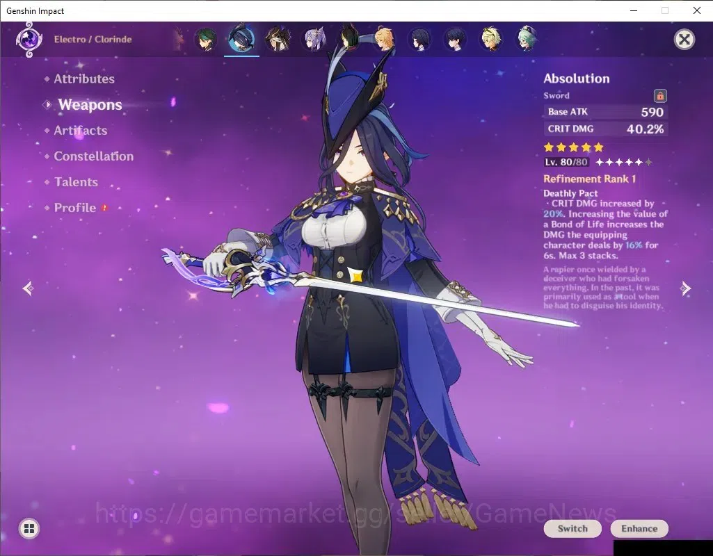 Genshin Impact Accounts ASIA |AR 55 |6 Limited+4(*5Weapon) |[Clorinde]+Sig image 3