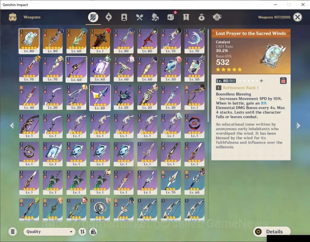 Genshin Impact Accounts ASIA |AR 55 |6 Limited+4(*5Weapon) |[Clorinde]+Sig image 4