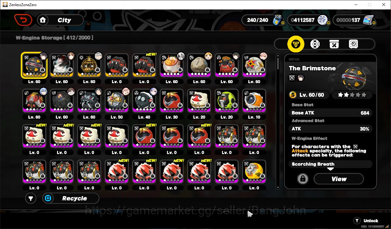 Zenless Zone Zero Accounts Others ASIA | Lvl 57 | Ye shunguan sign, Yixuan sign, Miyabi, Zhao, Lucia, Vivian, Ju fufu 15