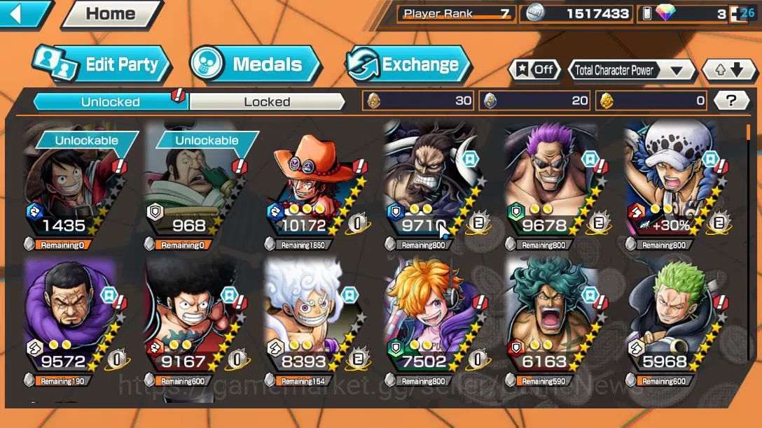 One Piece Bounty Rush Accounts Global |EX 4|TFE D.Luffy,Strongest Creature Creatu image 8