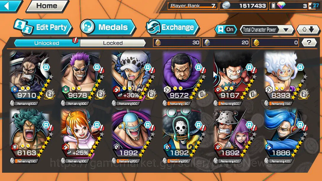 One Piece Bounty Rush Accounts Global |EX 4|TFE D.Luffy,Strongest Creature Creatu image 9