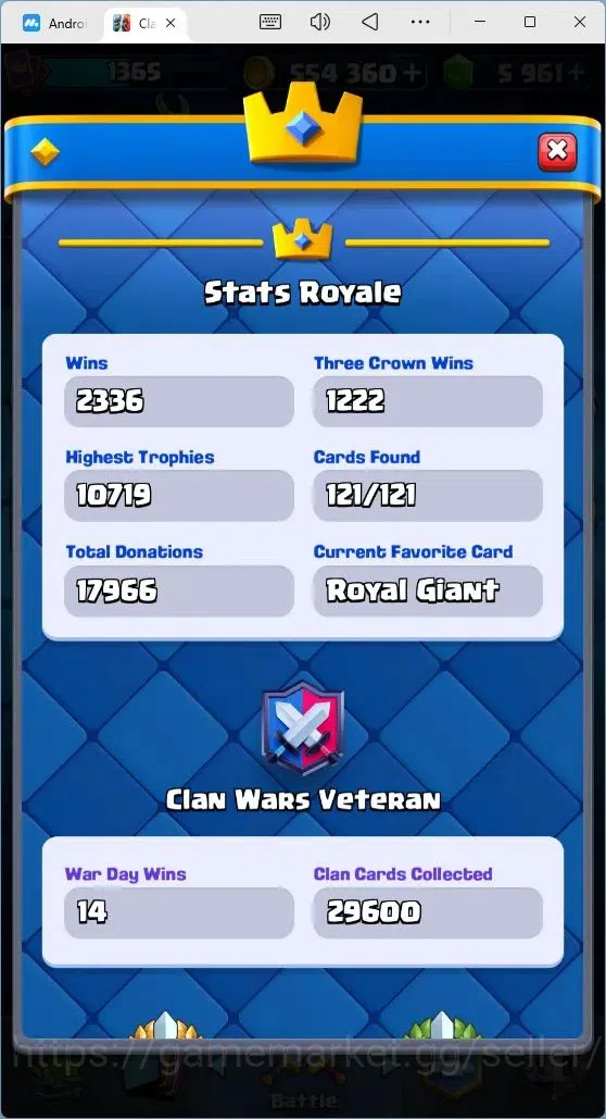 Clash Royale Accounts Mobile |Trophy 10638|3 EVO Cards|2 Hero Cards|5961 image 2
