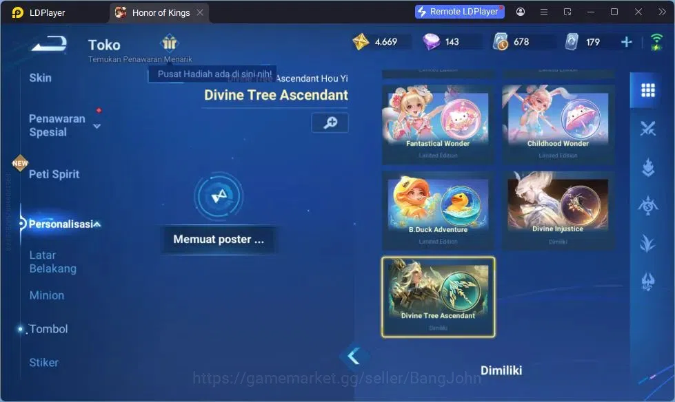 Honor of Kings Accounts GLOBAL|104HR|72SK|Legend Yao+LadySun+LiXin|Sanxing image 6