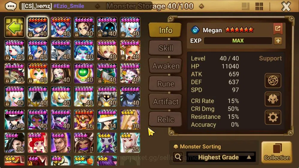 Summoners War: Sky Arena Accounts ASIA Lv 100|2 LD[Eludia,Zenisek]|40 Total NB5[Tian image 13