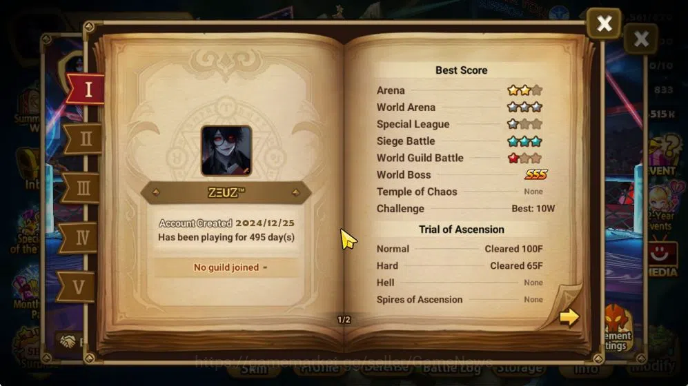 Summoners War: Sky Arena Accounts ASIA Lv 100|2 LD[Eludia,Zenisek]|40 Total NB5[Tian image 3