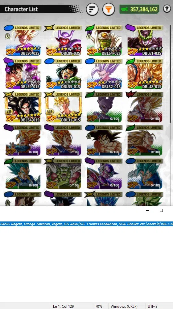 Dragon Ball Legends Accounts 357M TotalPower|LV158|4UL+2LR+10LL|SSGSS Gogeta,Om image 6